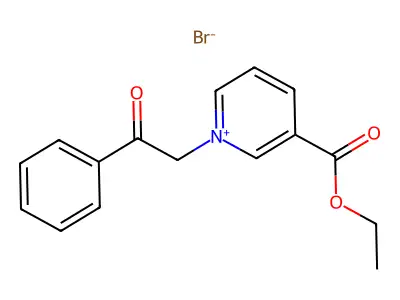 3-(Ethoxycarbonyl)-1-(2-oxo-2-phenylethyl)pyridin-1-ium bromide structure