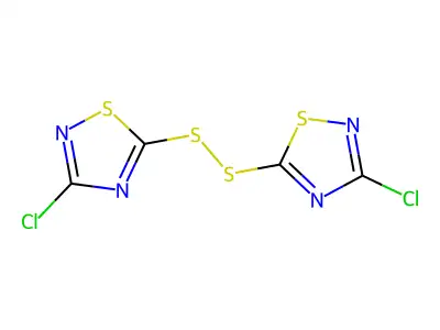5,5'-Disulfanediylbis(3-chloro-1,2,4-thiadiazole) structure