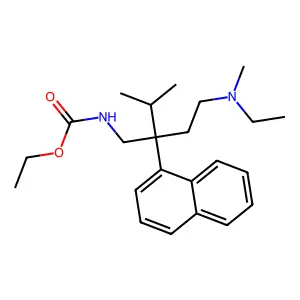 ethyl N-[2-[2-[ethyl(methyl)amino]ethyl]-3-methyl-2-naphthalen-1-ylbutyl]carbamate structure