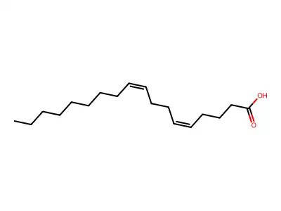 (5Z,9Z)-octadeca-5,9-dienoic acid structure