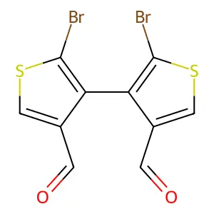 5-Bromo-4-(2-bromo-4-formylthiophen-3-yl)thiophene-3-carbaldehyde structure