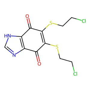 5,6-bis(2-chloroethylsulfanyl)-1H-benzimidazole-4,7-dione structure