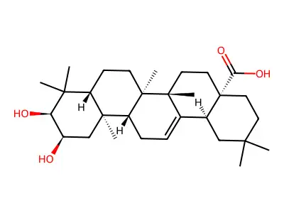 2α,3α-二羟基齐墩果-12-烯-28-酸 structure