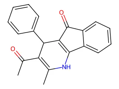 5H-Indeno[1,2-b]pyridin-5-one, 3-acetyl-1,4-dihydro-2-methyl-4-phenyl- structure