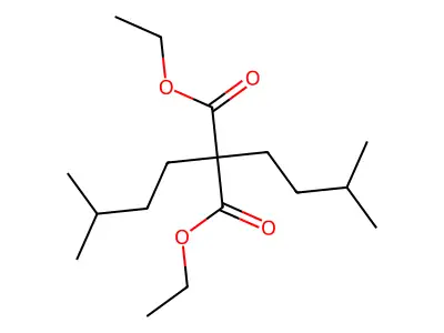 Diethyl diisopentylmalonate structure