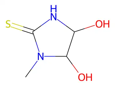 4,5-dihydroxy-1-methyltetrahydro-2H-imidazole-2-thione structure