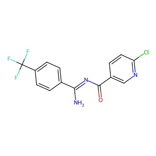 N-[amino-[4-(trifluoromethyl)phenyl]methylidene]-6-chloropyridine-3-carboxamide structure