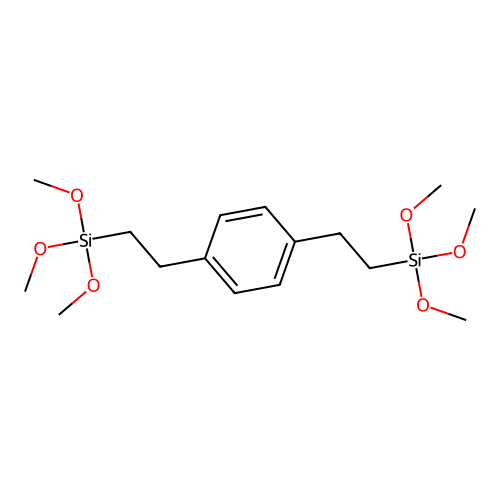 Trimethoxy-[2-[4-(2-trimethoxysilylethyl)phenyl]ethyl]silane structure