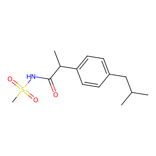 2-(4-isobutylphenyl)-N-(methylsulfonyl)propanamide structure