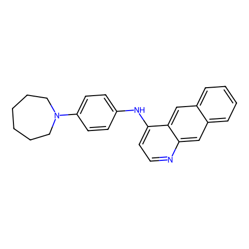 N-[4-(azepan-1-yl)phenyl]benzo[g]quinolin-4-amine structure