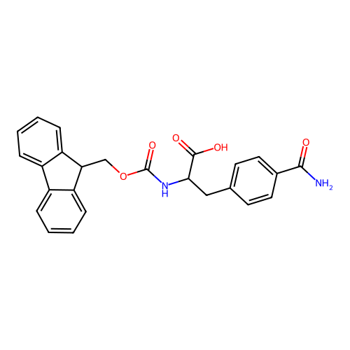 3-(4-carbamoylphenyl)-2-(9H-fluoren-9-ylmethoxycarbonylamino)propanoic Acid structure