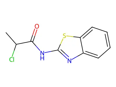 N-1,3-benzothiazol-2-yl-2-chloropropanamide structure