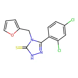 5-(2,4-dichlorophenyl)-4-(2-furylmethyl)-4H-1,2,4-triazole-3-thiol structure