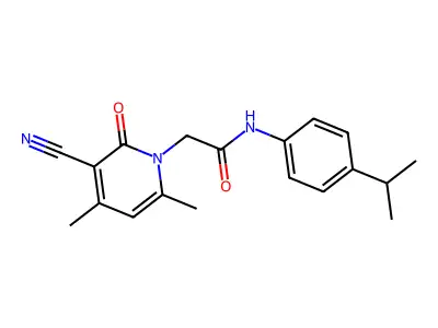 2-(3-cyano-4,6-dimethyl-2-oxopyridin-1(2H)-yl)-N-(4-isopropylphenyl)acetamide structure