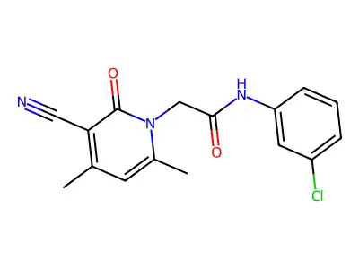 N-(3-chlorophenyl)-2-(3-cyano-4,6-dimethyl-2-oxopyridin-1(2H)-yl)acetamide structure