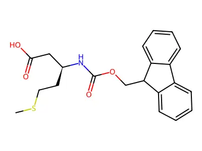 (S)-3-((((9H-fluoren-9-yl)methoxy)carbonyl)amino)-5-(methylthio)pentanoic acid structure