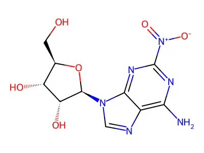 2-(6-Amino-2-nitropurin-9-yl)-5-(hydroxymethyl)oxolane-3,4-diol structure