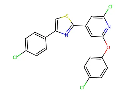 2-[2-Chloro-6-(4-chlorophenoxy)-4-pyridyl]-4-(4-chlorophenyl)-1,3-thiazole structure