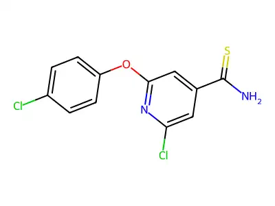 2-Chloro-6-(4-chlorophenoxy)pyridine-4-carbothioamide structure