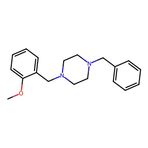1-Benzyl-4-[(2-methoxyphenyl)methyl]piperazine structure