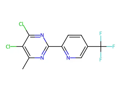 4,5-Dichloro-6-methyl-2-[5-(trifluoromethyl)-2-pyridyl]pyrimidine structure