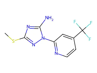 3-(methylthio)-1-[4-(trifluoromethyl)pyridin-2-yl]-1H-1,2,4-triazol-5-amine structure