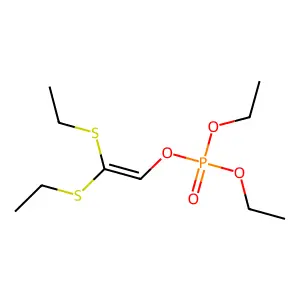 Phosphoric acid, 2,2-bis(ethylthio)ethenyl diethyl ester structure
