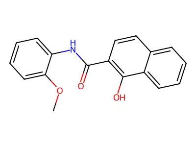1-hydroxy-N-(2-methoxyphenyl)naphthalene-2-carboxamide structure