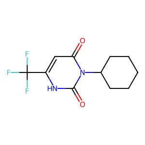 3-cyclohexyl-6-(trifluoromethyl)-2,4(1H,3H)-pyrimidinedione structure