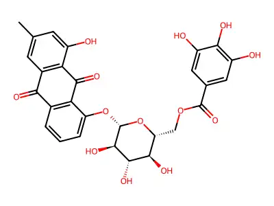 Chrysophanol-8-O-beta-D-(6'-O-galloyl)-glucopyranoside structure