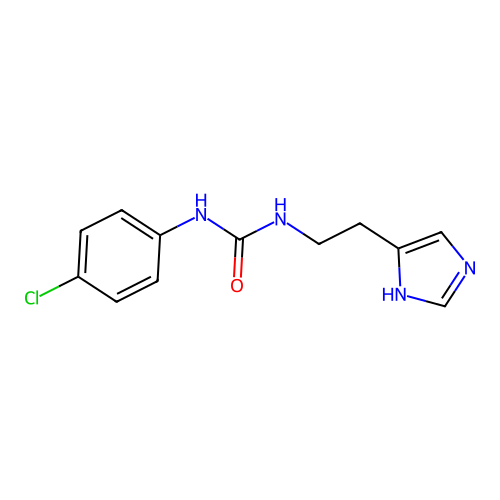 1-(4-chlorophenyl)-3-[2-(1H-imidazol-4-yl)ethyl]urea structure