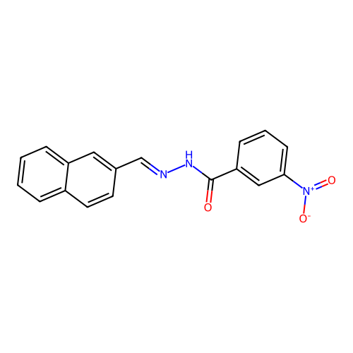 N-[(E)-naphthalen-2-ylmethylideneamino]-3-nitrobenzamide structure