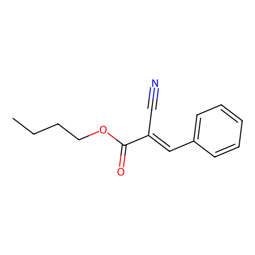 (E)-butyl 2-cyano-3-phenylacrylate structure