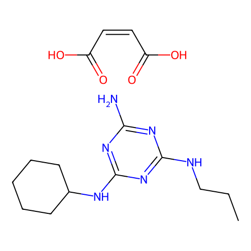 Melamine, N(sup 2)-cyclohexyl-N(sup 4)-propyl-, maleate (1:1) structure