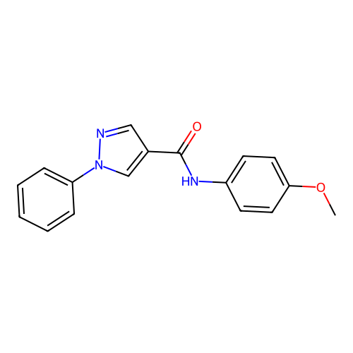 N-(4-methoxyphenyl)-1-phenyl-1H-pyrazole-4-carboxamide structure
