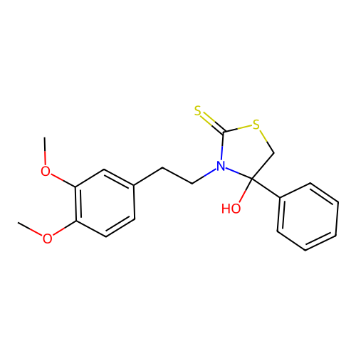 2-Thiazolidinethione, 3-(3,4-dimethoxyphenethyl)-4-hydroxy-4-phenyl- structure