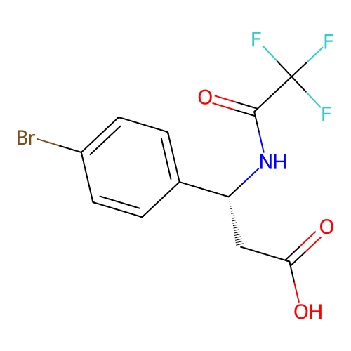 (3R)-3-(4-bromophenyl)-3-(2,2,2-trifluoroacetamido)propanoic acid structure