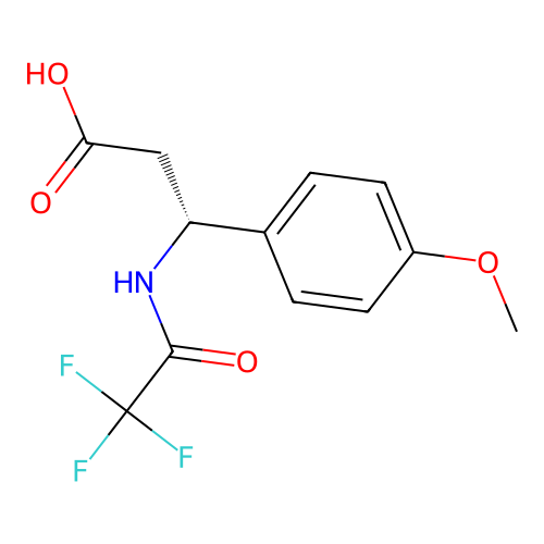 (3R)-3-(4-methoxyphenyl)-3-(2,2,2-trifluoroacetamido)propanoic acid structure