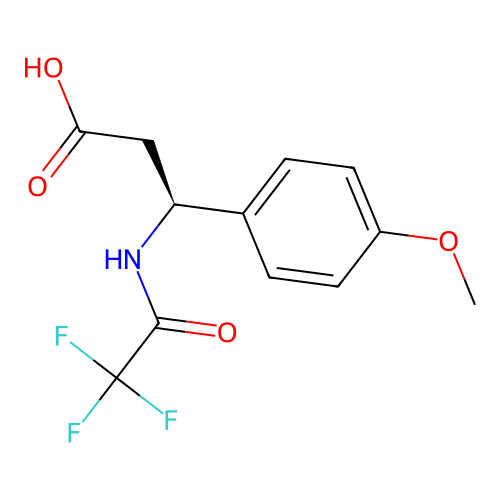 (3S)-3-(4-methoxyphenyl)-3-(2,2,2-trifluoroacetamido)propanoic acid structure