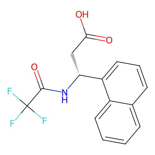 (3R)-3-(naphthalen-1-yl)-3-(2,2,2-trifluoroacetamido)propanoic acid structure