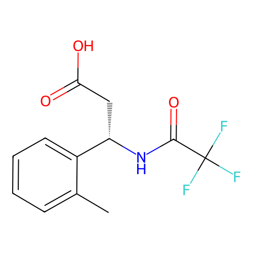 (3S)-3-(2-methylphenyl)-3-(2,2,2-trifluoroacetamido)propanoic acid structure