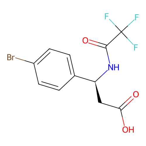 (3S)-3-(4-bromophenyl)-3-(2,2,2-trifluoroacetamido)propanoic acid structure