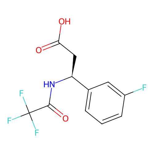 (3S)-3-(3-fluorophenyl)-3-(2,2,2-trifluoroacetamido)propanoic acid structure