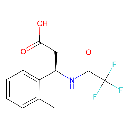 (3R)-3-(2-methylphenyl)-3-(2,2,2-trifluoroacetamido)propanoic acid structure