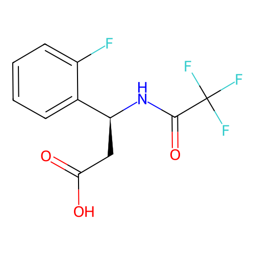 (3S)-3-(2-fluorophenyl)-3-(2,2,2-trifluoroacetamido)propanoic acid structure