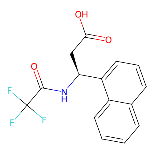 (3S)-3-(naphthalen-1-yl)-3-(2,2,2-trifluoroacetamido)propanoic acid structure