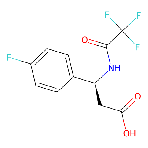 (3S)-3-(4-fluorophenyl)-3-(2,2,2-trifluoroacetamido)propanoic acid structure