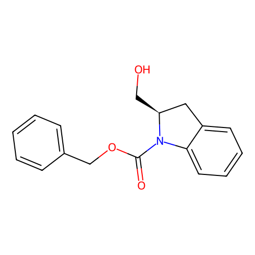 benzyl (2R)-2-(hydroxymethyl)-2,3-dihydro-1H-indole-1-carboxylate structure