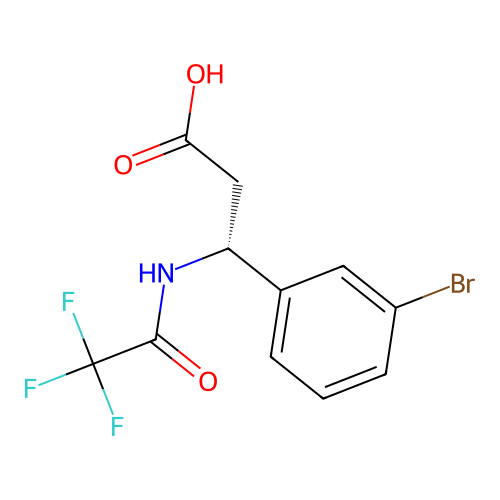 (3R)-3-(3-bromophenyl)-3-(2,2,2-trifluoroacetamido)propanoic acid structure