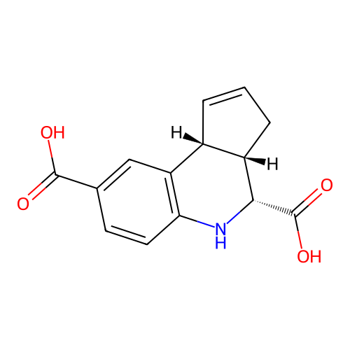 rac-(3aR,4S,9bS)-3H,3aH,4H,5H,9bH-cyclopenta[c]quinoline-4,8-dicarboxylic acid structure